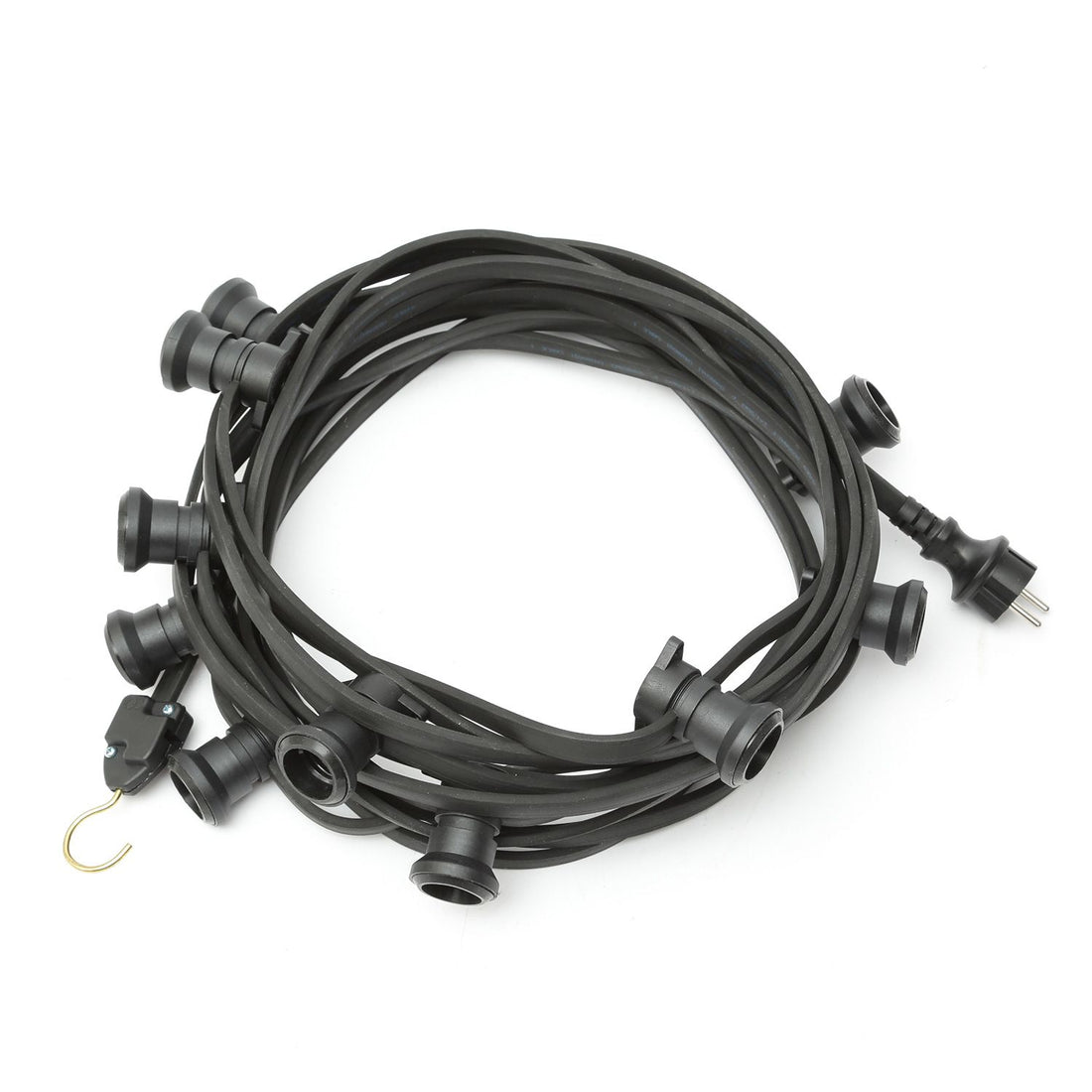 Illu-/Partylichterkette 40m - Außenlichterkette schwarz - 40x E27 Schraubfassung