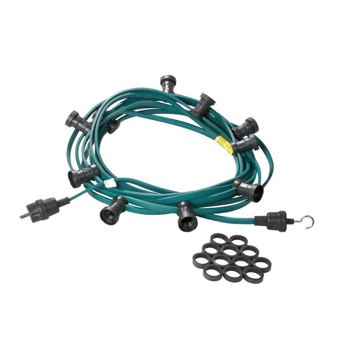 Illu-/Partylichterkette 10m - Außenlichterkette grün - Made in Germany - 10 x E27 Schraubfassung